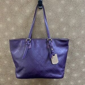‼️Longchamp Purple Leather Tote Shoulder Bag